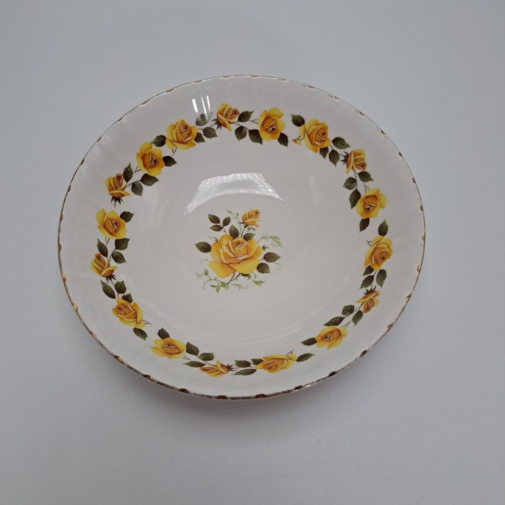 Vintage Ridgway Ironstone Golden Rose Decorative Cereal Bowl